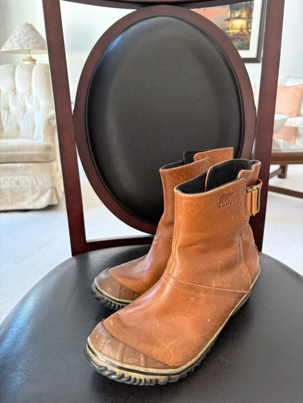 Sorel Women’s Brown Leather Chelsea-Style Ankle Boots - Picture 3 of 6